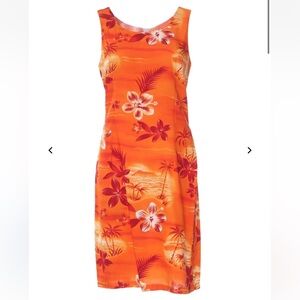 Two Palms Tank Dress Moonlight Scenic Orange, Size XL